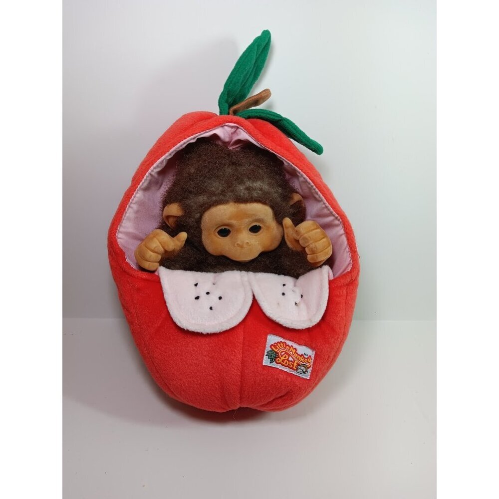 Vintage Little Monkey Lost Hosung Plush Hand Puppet Pretend Play Flocked Monkey